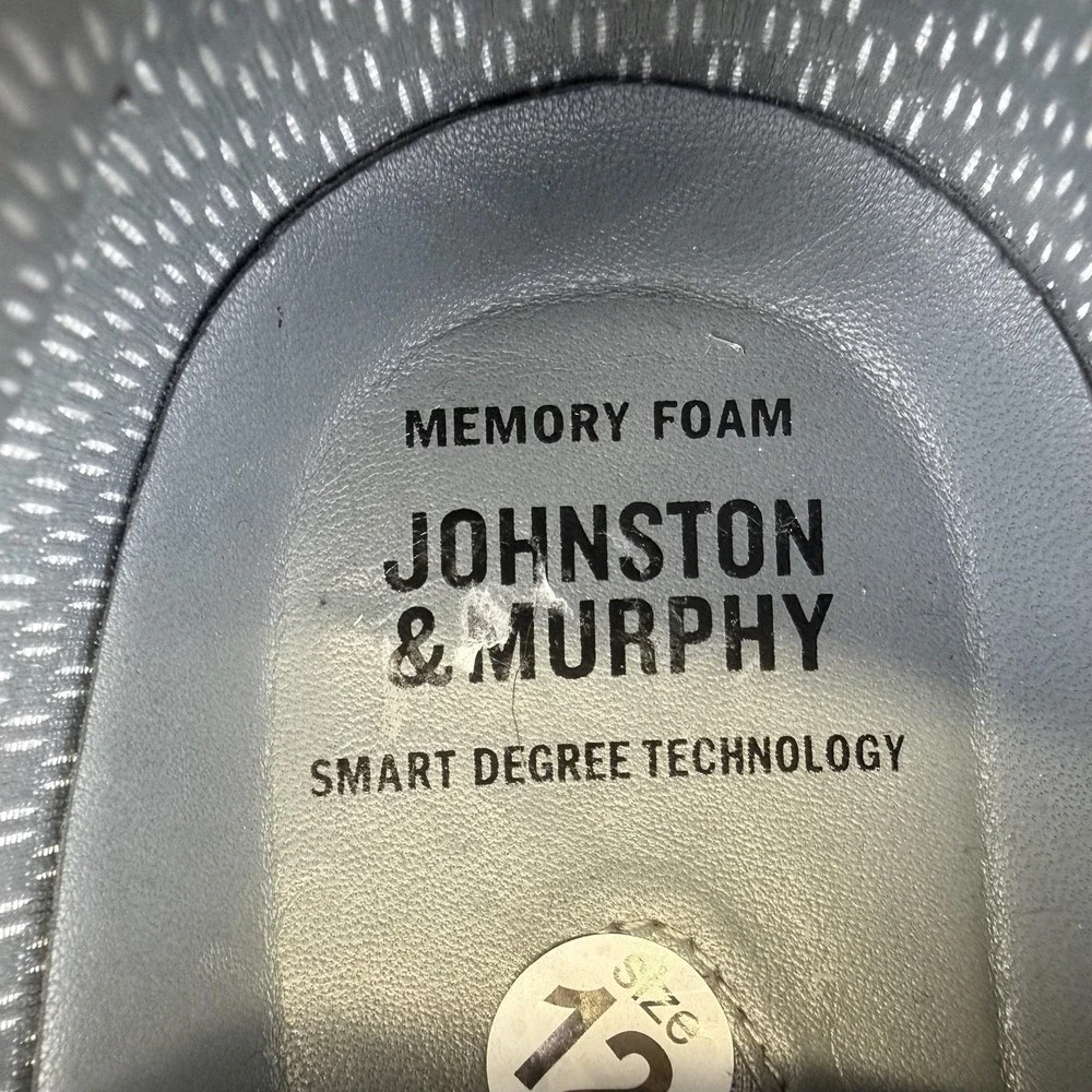 Johnston & Murphy Shoes Mens Size 12 Brown Leather Sneaker Memory Foam Casual